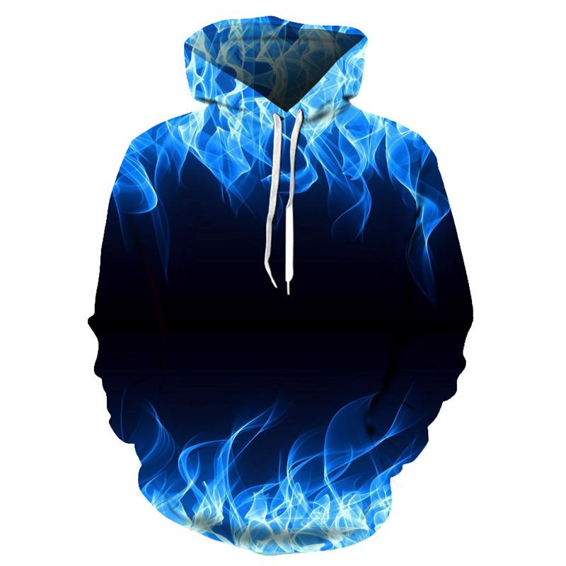 Áo hoodie Oversize In Họa Tiết Ngọn Lửa 3d Nhiều Màu Thời Trang Thu Đông Cho Nam Và Nữ