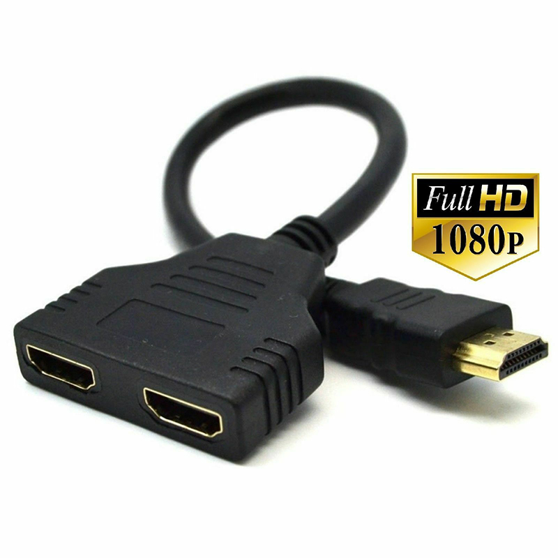 Cáp chia chuyển đổi 1 đầu vào sang 2 cổng ra HDMI 1080P tiện lợi