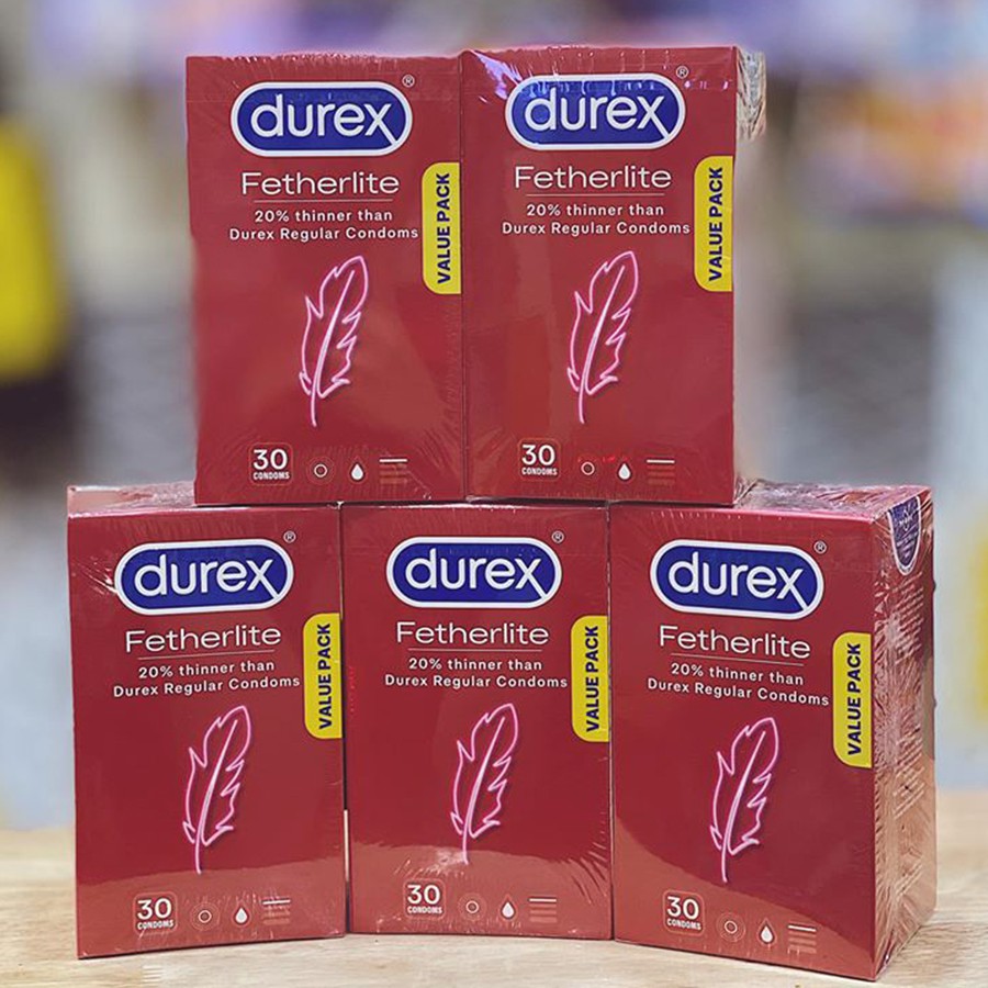 Bao cao su DUREX FETHERLITE ÚC siêu mỏng hộp 30 cái