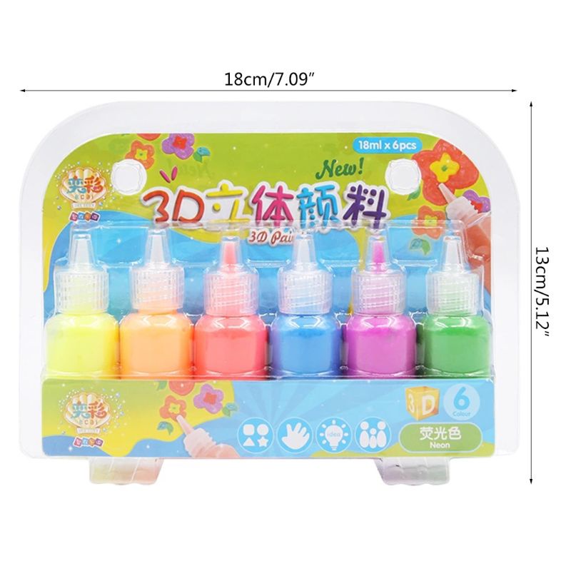 Bộ Màu Acrylic 3d 6 Màu Vẽ Tranh Cho Bé