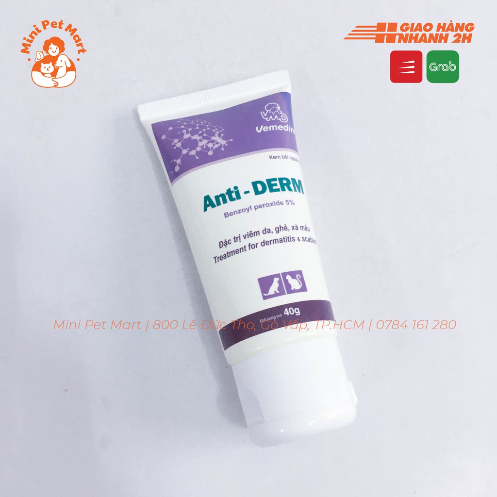 VEMEDIM ANTI DERM - Thuốc trị viêm da, ghẻ, xà mâu cho chó mèo (40g)