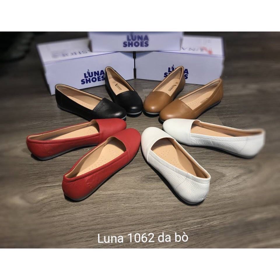 Giày bệt nữ da bò LUNASHOES 1062 giầy búp bê mũi tròn bảo hành 24 tháng mêm êm chân