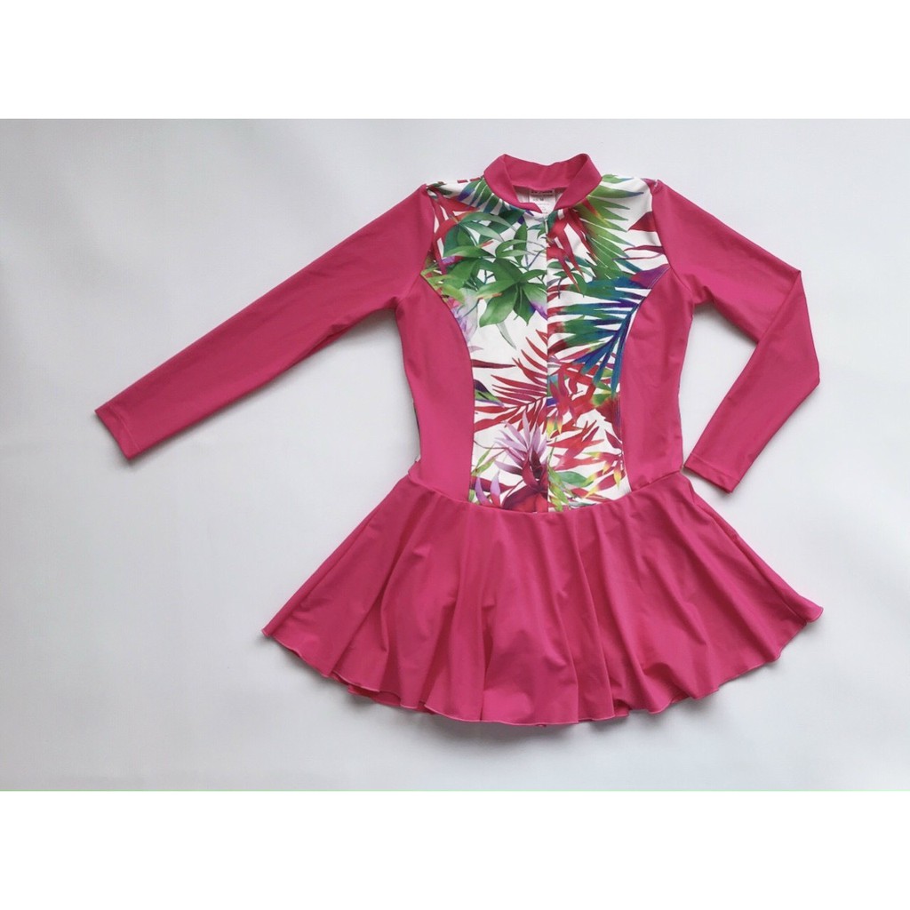 Đầm bơi tày dài liền - Có quần short bên trong - Giao màu ngẫu nhiên