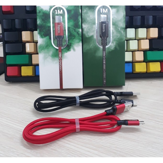 Cáp Sạc Samsung Dây Dù Hoco X14 Dài 1m ✓Sạc SamSung Chính Hãng ✓Chất Lượng Cao ✓Bảo Hành 3 Tháng