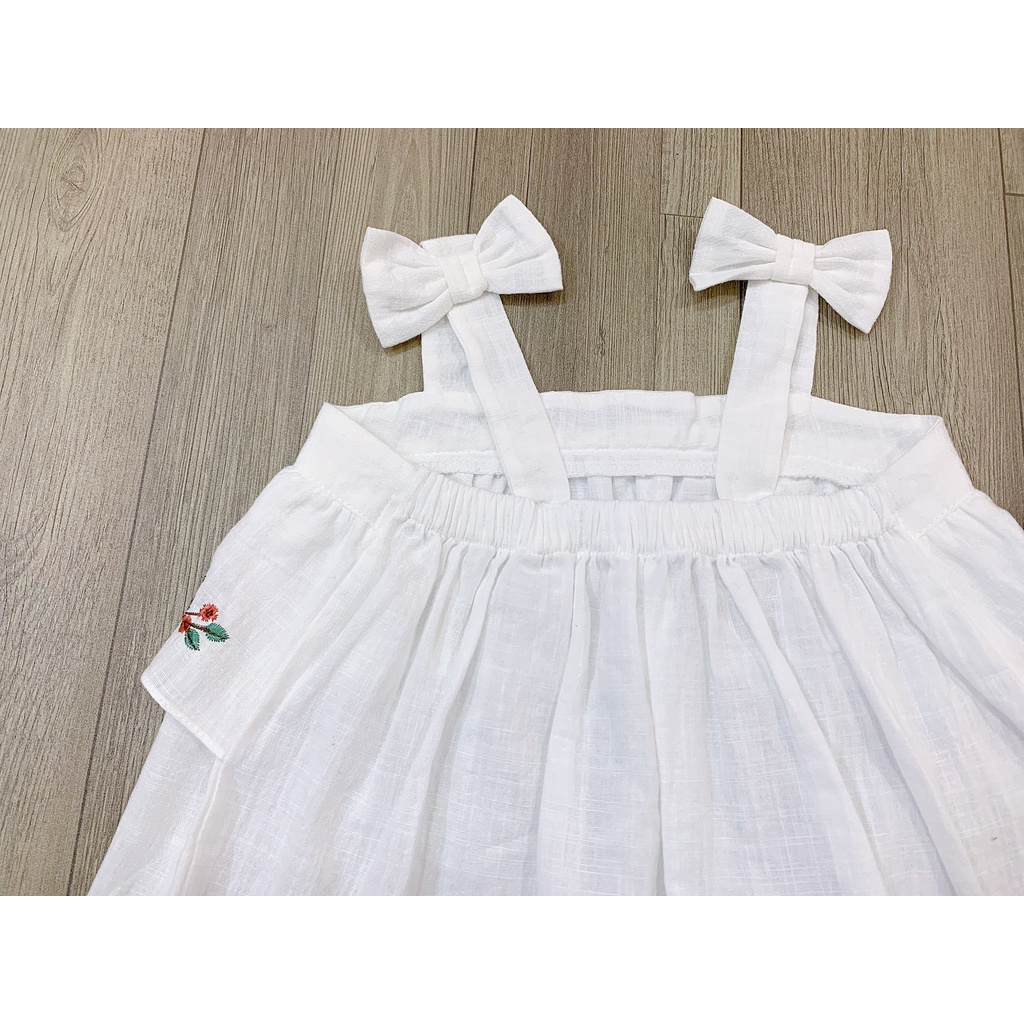 BỘ LỬNG THÊU VAI NƠ ZARA ĐÁNG YÊU CHO BÉ 9-30KG