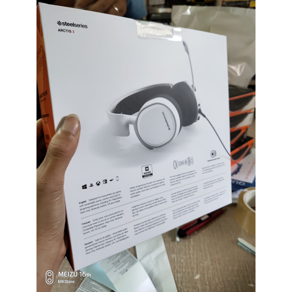 Tai nghe SteelSeries Arctis 3 2019 Gaming (7.1 Surround) White