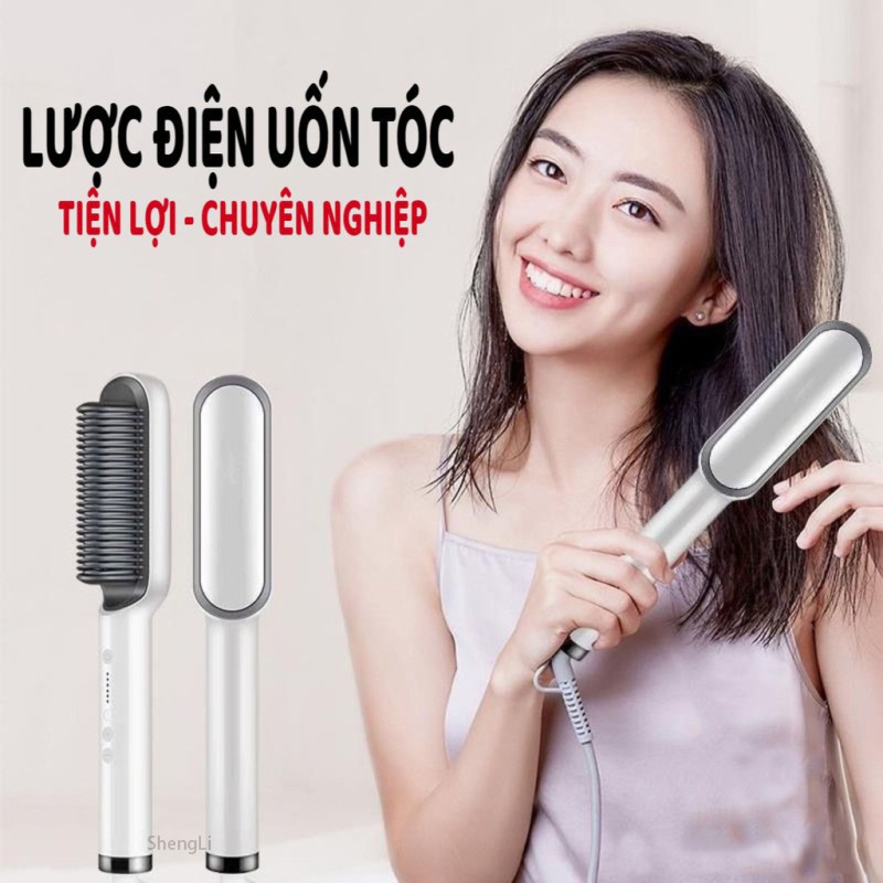 Lược Điện Chải Thẳng Tóc Đa Năng, Uốn Duỗi Tóc Tạo Kiểu Chuyên Nghiệp, An Toàn, Tiện Lợi