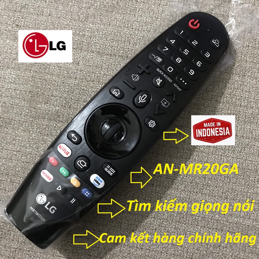Điều khiển tivi LG Bóc máy,Có chức năng tìm kiếm giọng nói