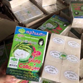 Combo 12 bánh xà phòng tắm kích trắng da  gạo thái lan