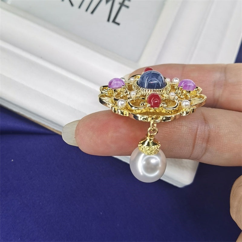 Trâm Cài Áo Đính Đá Và Ngọc Trai Giả Toàn Diện Phong Cách Cổ Điển