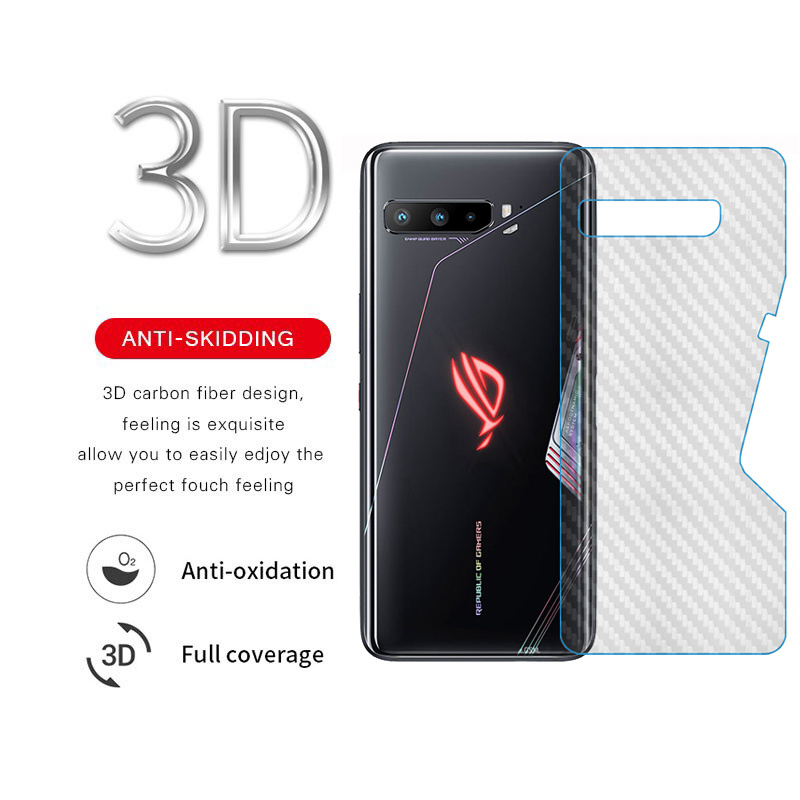 Miếng dán sợi carbon bảo vệ mặt lưng cao cấp cho điện thoại ASUS Rog Phone 5 5s Pro Ultimate 3 2