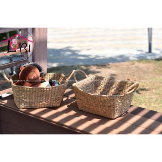 [Lubi Home] - Giỏ đựng đồ đan lục bình hình chữ nhật xinh xắn - trang trí nhà cửa