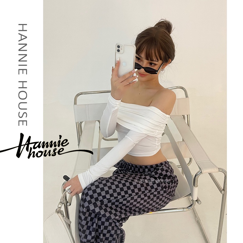 Áo thun nữ tay dài hở vai màu trơn gợi cảm thời trang