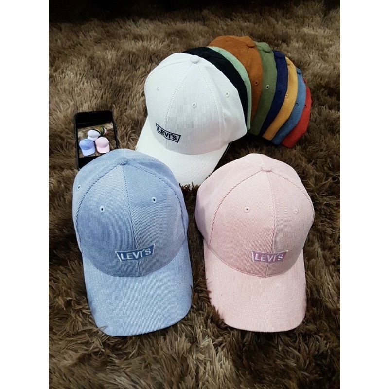 Mũ Lưỡi Trai Nam Nữ Nhung Gân Tăm Thêu Chữ Lev! Thoáng Mát Thể Thao, Nón Kết Unisex