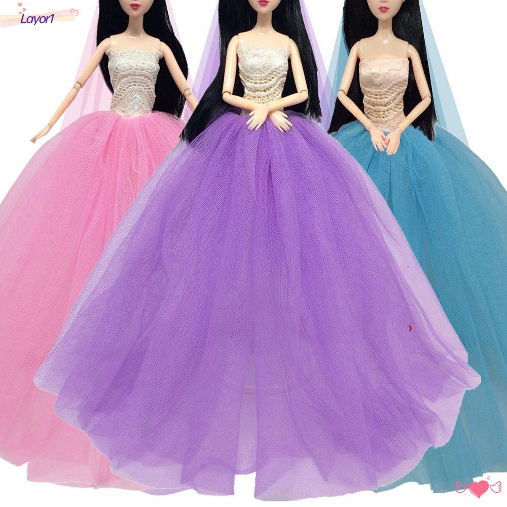 Đầm Cưới Cho Búp Bê LAYOR1 30cm DIY 2021