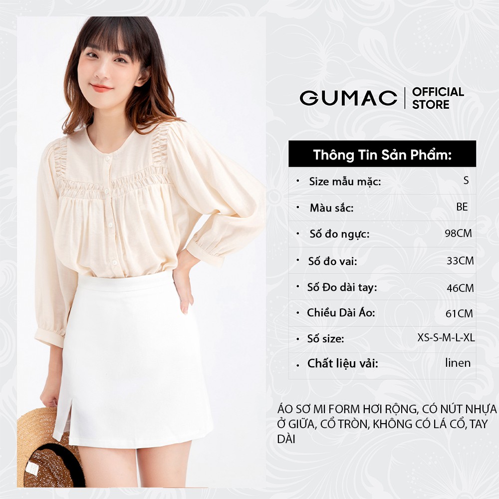 [Mã WABRGM11 giảm 10% đơn 250K] Áo sơ mi nữ chạy smockin GUMAC AB660 | BigBuy360 - bigbuy360.vn