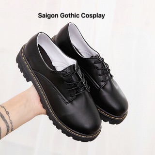 Giày boot da cổ thấp oxford cosplay