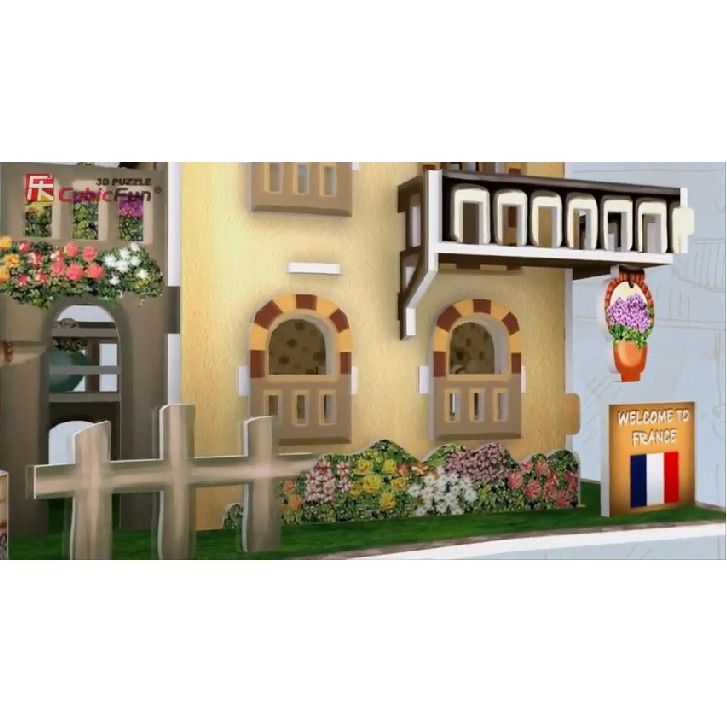 Mô hình giấy 3D CubicFun - Bộ nhà truyền thống Pháp - Garden Cottage - W3118h