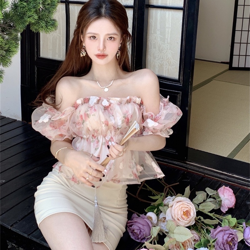 Áo Voan Hoa Trễ Vai Ngọt Ngào Thời Trang Dành Cho Nữ