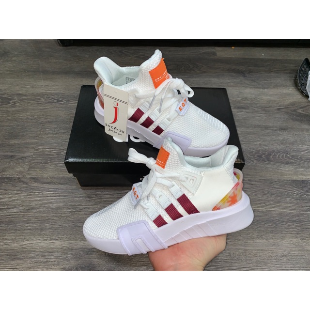 [Sỉ+Ctv+Freeship]-Video giày sneaker EQT trắng gót hoa new bản chuẩn+BILL