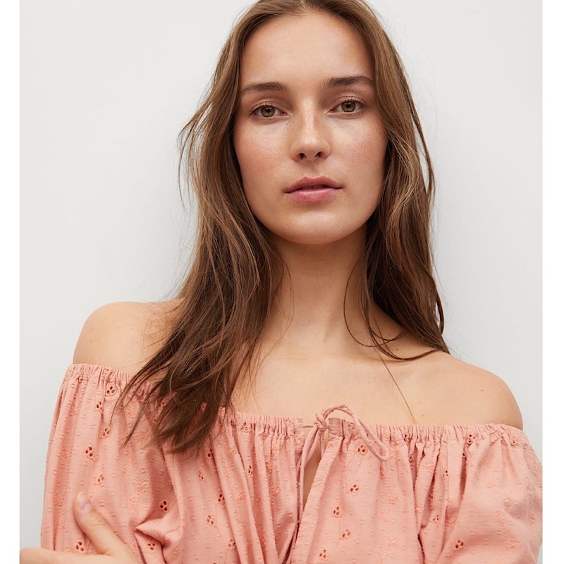 Áo Sơ mi Nữ Thêu Lỗ Mango Cao Cấp