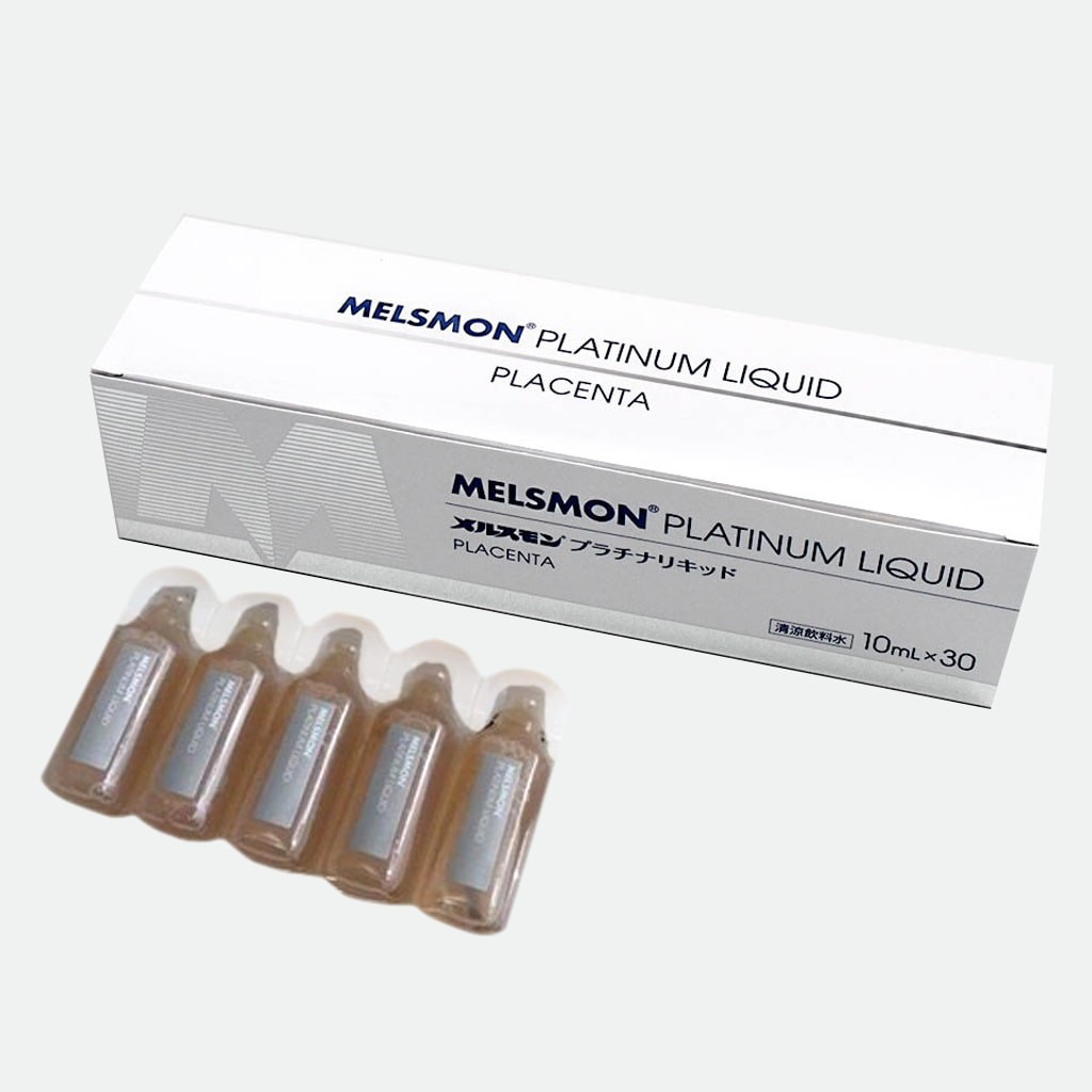 NHAU THAI NGỰA MELSMON_PLATINUM_LIQUID_PLACENTA 30 ỐNG NHẬT BẢN CHÍNH HÃNG - 2992