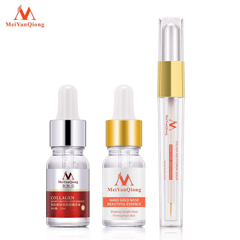 Bộ chăm sóc mắt MeiYanQiong với tinh chất thảo mộc dài mi 3ml/ dưỡng da mũi săn chắc 10ml/ collagen chống lão hóa 12ml