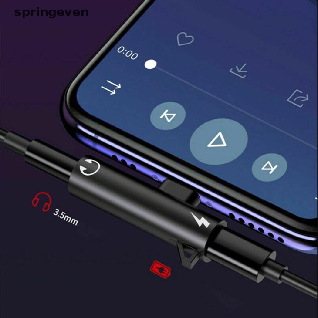 Đầu chuyển đổi lightning sang 3.5mm AUX 2 trong 1 thích hợp cho iPhone 8 7 Plus X