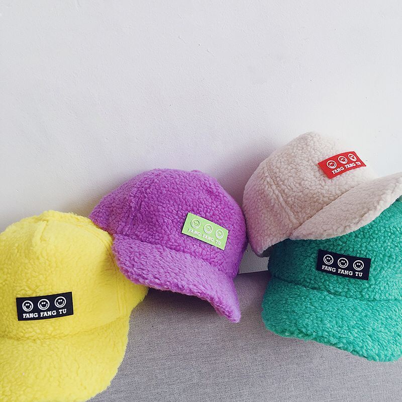 Mũ nón lưỡi chai lông cừu cho bé phong cách hàn quốc dành cho bé có vòng đầu dưới 53 cm