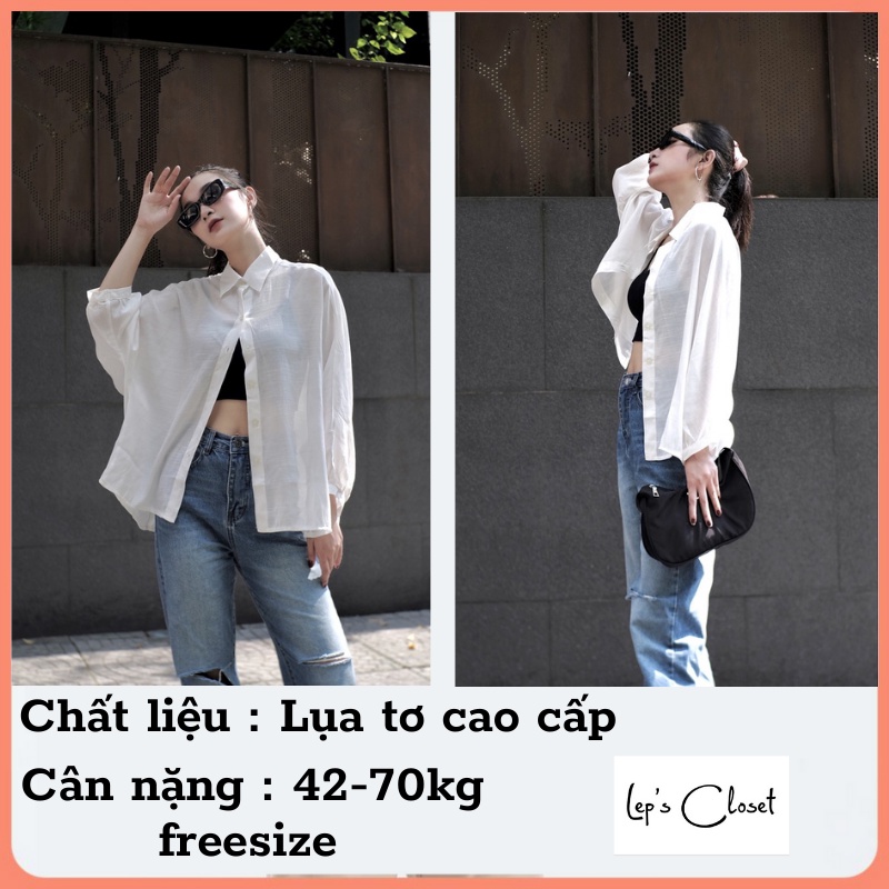 Áo sơ mi nữ Cotton cao cấp , áo sơ mi chống nhăn tay cánh dơi , áo khoác ngoài cá tính form rộng