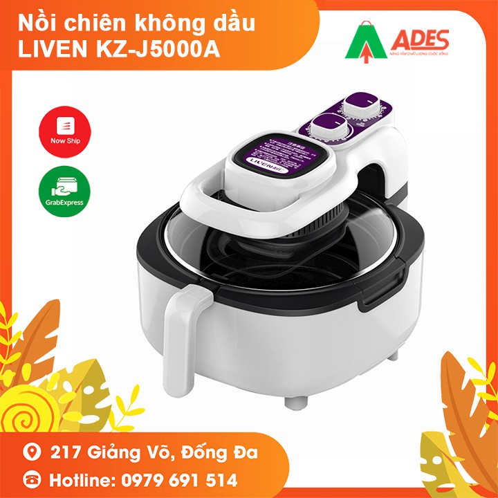 Nồi chiên không dầu LIVEN KZ-J5000A - Công suất 1100W - Dung tích 5 Lít - Bảo hành chính hãng