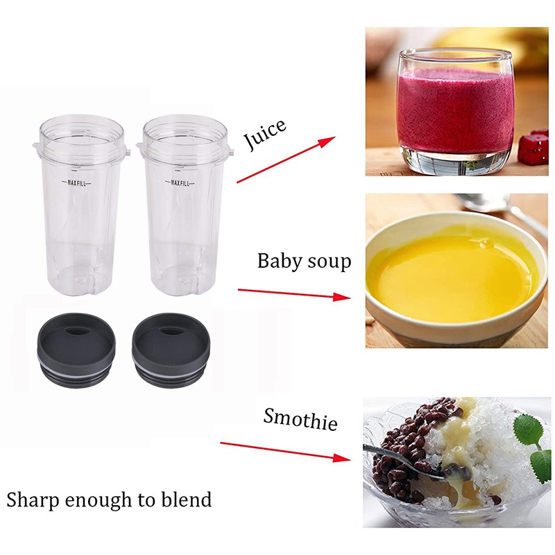 Cốc Đơn Có Nắp Đậy Thay Thế Cho Máy Xay Nutri Ninja BL660 BL770 BL740 BL810 BL830