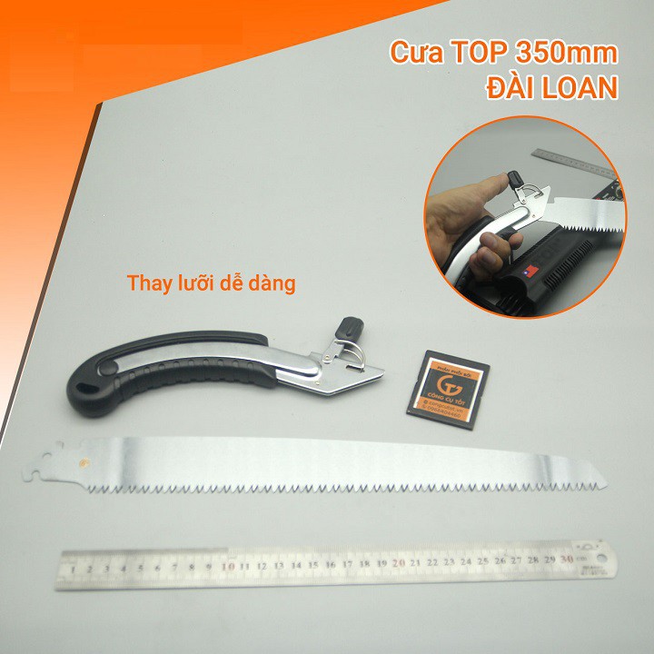 Cưa Cây, Cưa Gỗ Cầm Tay 350mm Top - F890302 (Có Bao Đựng)