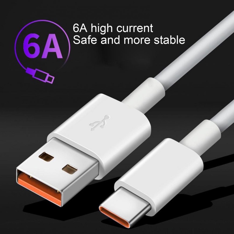 Cáp Sạc Nhanh/Truyền Dữ Liệu 6A 66W USB Type C Cho Huawei Mate 40 50 Xiaomi 11 10 Pro OPPO R17