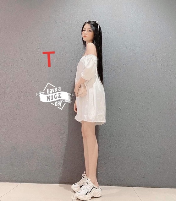 Váy trễ vai chun tay TT12