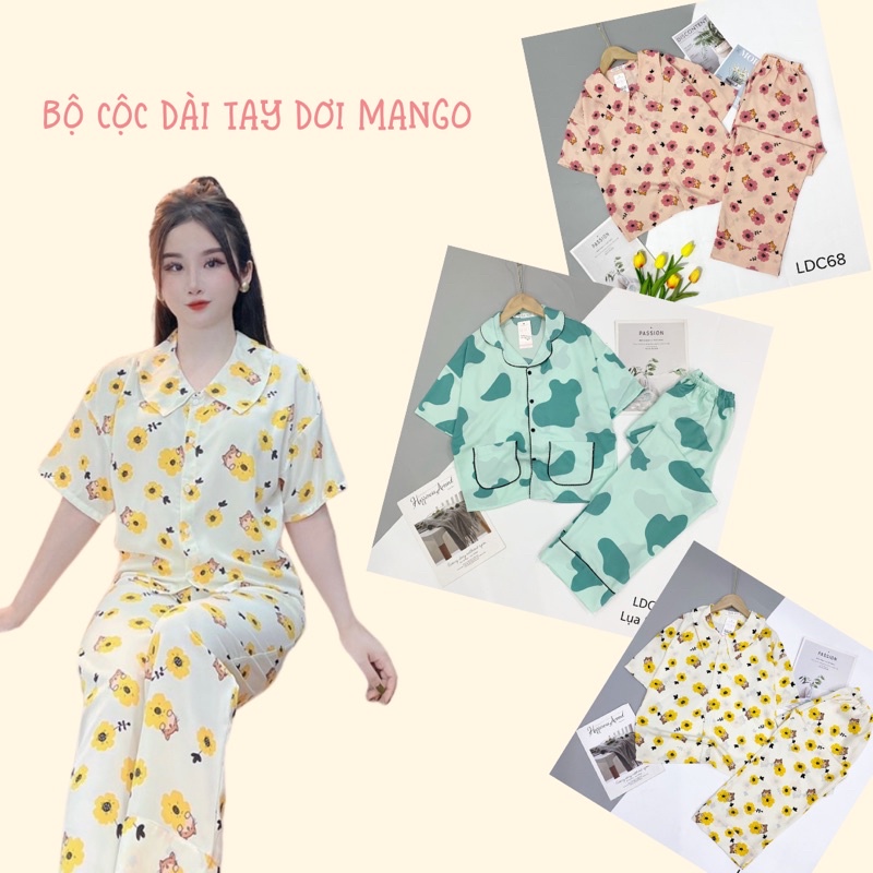 Đồ Ngủ Pijama Lụa Mango Tay Lỡ Cánh Dơi Siêu Xinh, Cộc Dài Mềm Mịn, Độc Lạ Khó Tìm, Sanh Chảnh Hàn Quốc