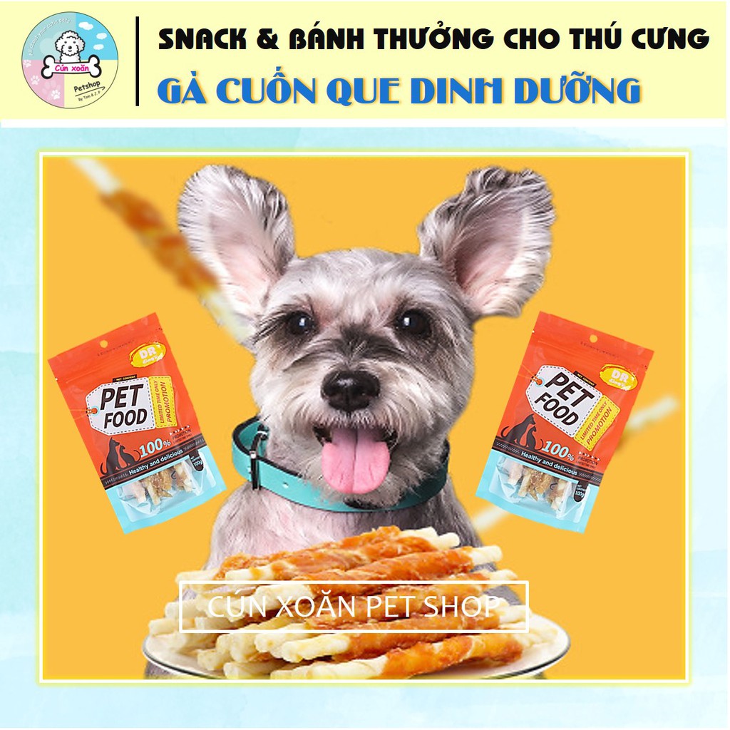 Bánh thưởng cho chó Dr.Dingo (Gà cuộn bánh dinh dưỡng) (Túi 100gr) thức ăn cho chó