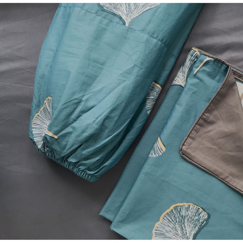 Ga chun trơn 100% Cotton Hàn họa tiết hoa lá kích thước 1m6x2m/1m8x2m/2mx2m2 thương hiệu Homecoming
