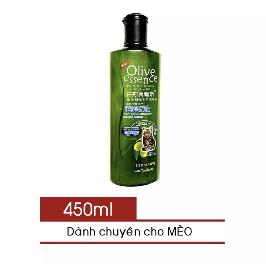 Sữa tắm Olive cho chó mèo 450ml dưỡng mượt lông khử mùi