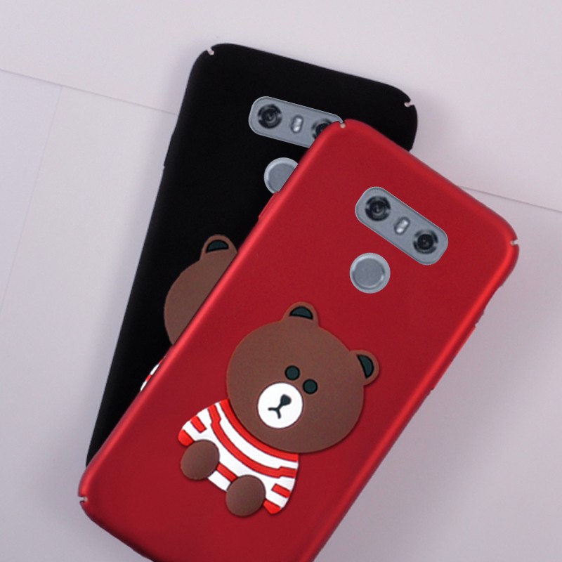 Ốp điện thoại họa tiết gấu 3D kèm dây đeo cho LG G6 3D