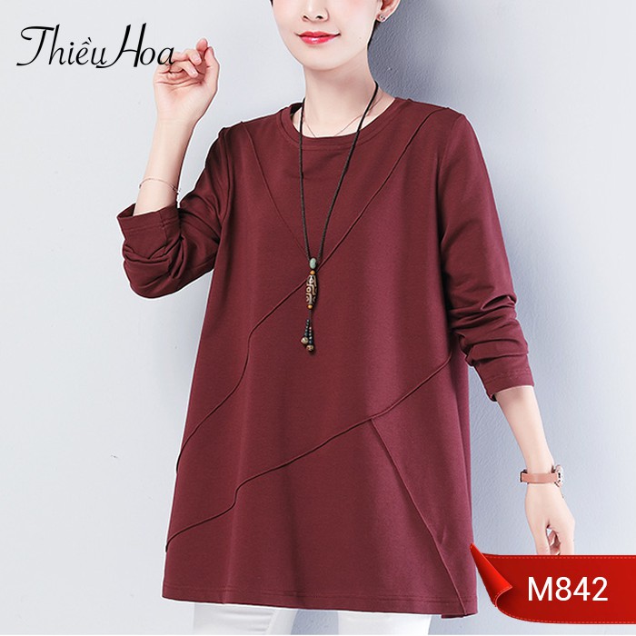 Áo Phụ Nữ Trung Niên Vải Thun Cotton Thiều Hoa M842