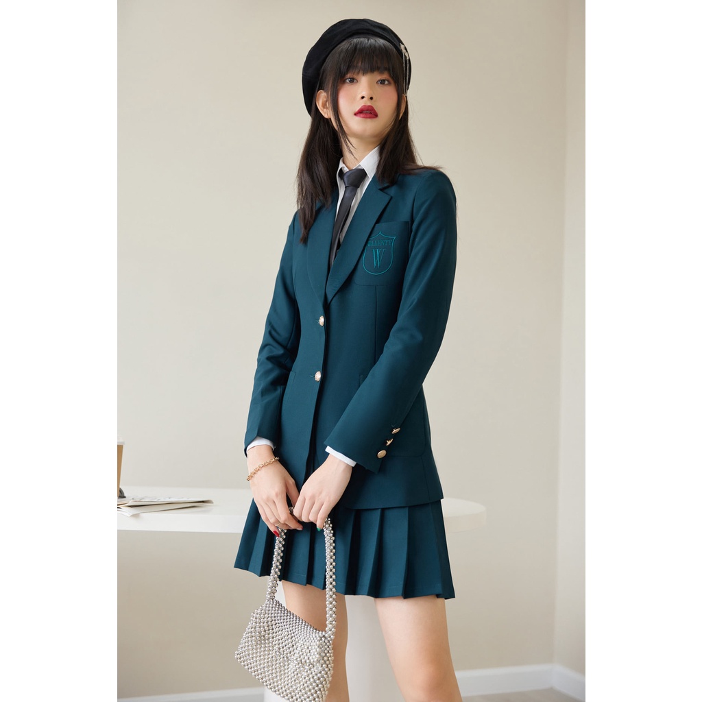 Set vest xanh dương style nữ sinh - Westminster Blazer/ Skirt - Walenty