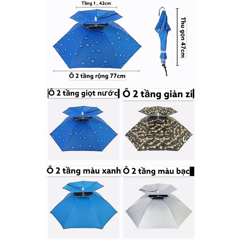 (GIẢM SÂU)Ô đội đầu 2 tầng_ứng dụng cao trong cuộc sống,tán rộng 2 tầng độ che phủ cao