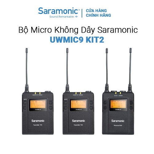 [Mã ELHACE giảm 4% đơn 300K] Bộ Micro Thu Âm Không Dây Saramonic UWMIC9 KIT2 - Bảo Hành Chính Hãng 24 Tháng