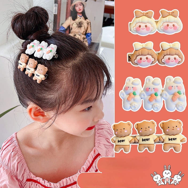 Kẹp tóc thời trang hình gấu/ thỏ xinh xắn cho bé gái