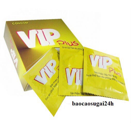 |Bao Cao Su Vip Plus - Siêu mỏng, trơn, không mùi, truyền nhiệt nhanh, tự co giãn (Hộp 3 Cái)