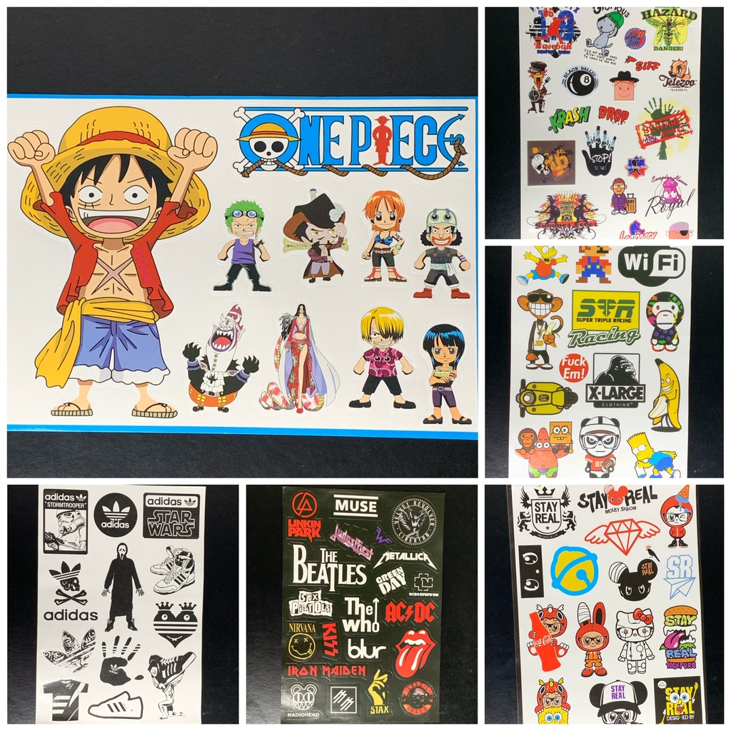 Sticker Tờ A4 To Mix chống nước sticker dán mũ bảo hiểm, laptop, điện thoại, đàn guitar, vali