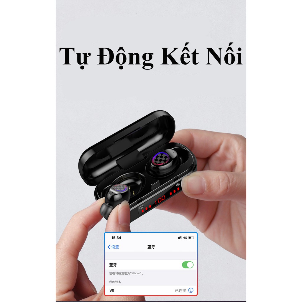 Tai nghe bluetooth V7-TWS5.0 - Thiết kế gọn nhẹ - Kiểu dáng thời trang - Có quà tặng | BigBuy360 - bigbuy360.vn
