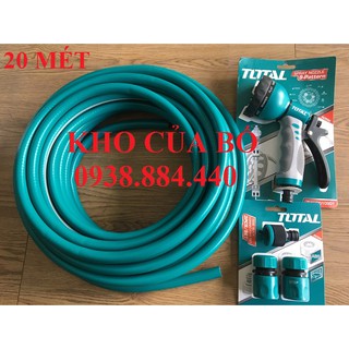 Bộ 20 mét ống nhựa PVC khớp nối vòi xịt rữa tưới cây 8 tia Total THPH2001THWS010901THWS030301-20M