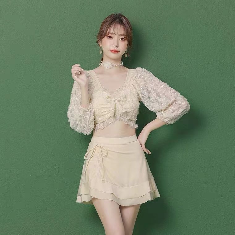 Bộ Đồ Bơi Tay Dài Nâng Ngực Che Phủ Kín Đáo Thời Trang Mùa Xuân 2022